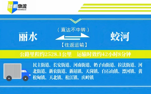丽水到蛟河物流公司