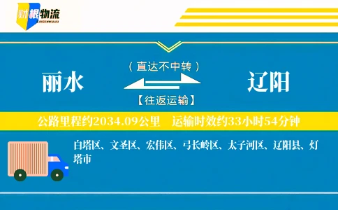 丽水到辽阳物流公司
