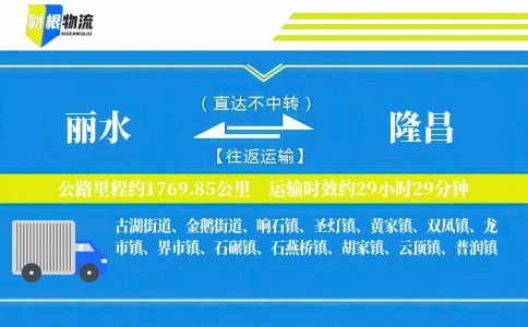 丽水到隆昌物流公司
