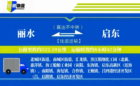 丽水到启东物流公司
