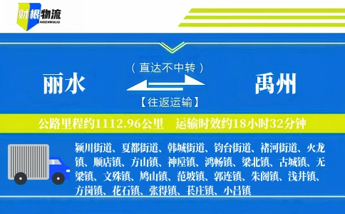 丽水到禹州物流公司