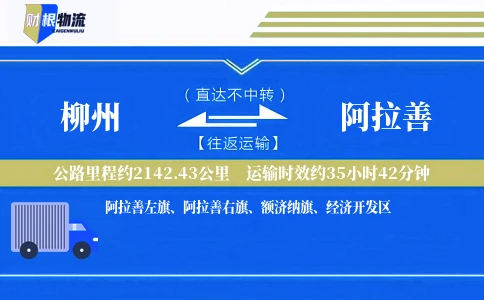 柳州到阿拉善物流公司