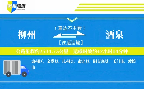 柳州到酒泉物流公司