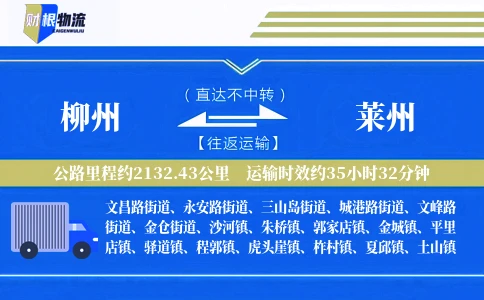 柳州到莱州物流公司