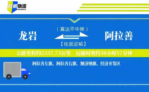 龙岩到阿拉善物流公司