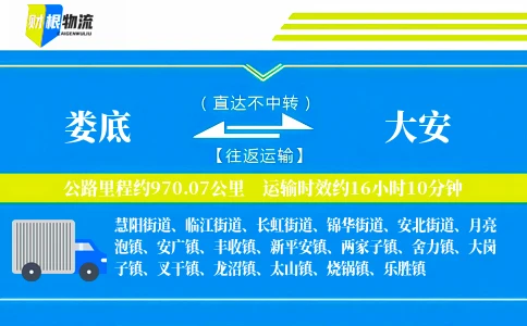 娄底到大安物流公司