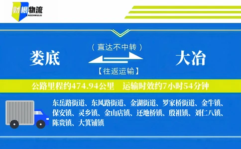娄底到大冶物流公司