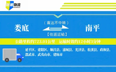 娄底到南平物流公司