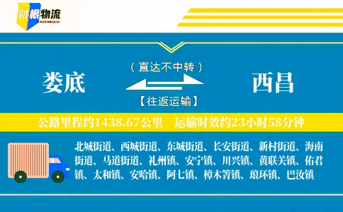 娄底到西昌物流公司