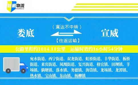 娄底到宣威物流公司