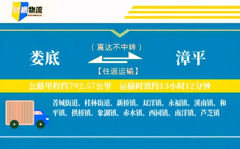 娄底到漳平物流公司