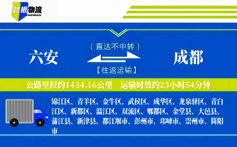 六安到成都物流公司