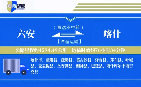 六安到喀什物流公司