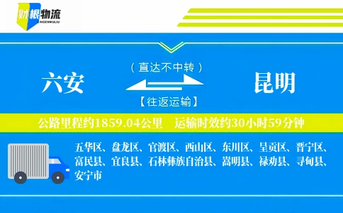 六安到昆明物流公司