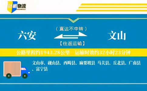六安到文山物流公司