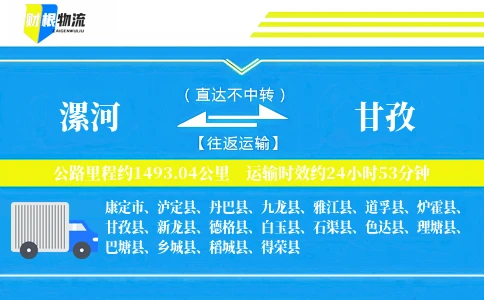 漯河到甘孜物流公司