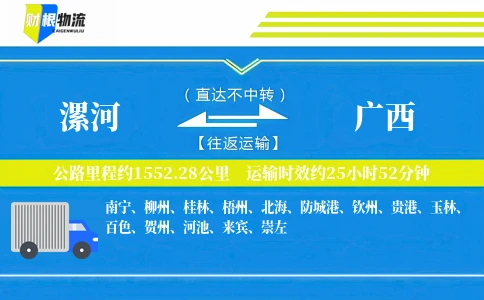 漯河到广西物流公司