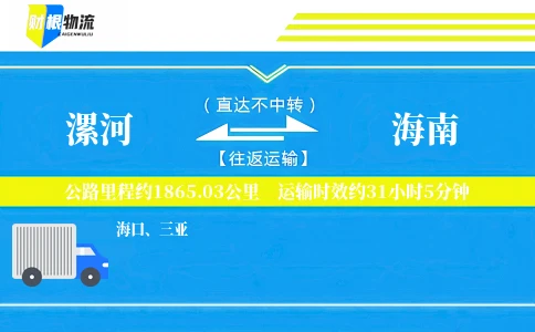 漯河到海南物流公司
