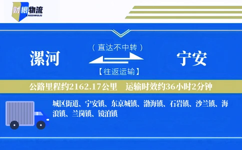 漯河到宁安物流公司