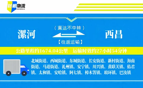 漯河到西昌物流公司