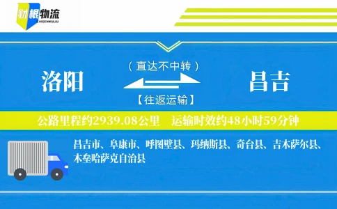 洛阳到昌吉物流公司