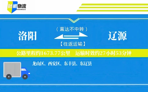 洛阳到辽源物流公司