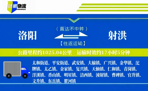 洛阳到射洪物流公司