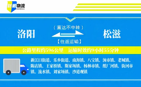 洛阳到松滋物流公司