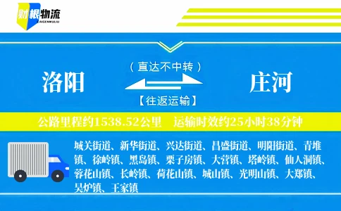 洛阳到庄河物流公司