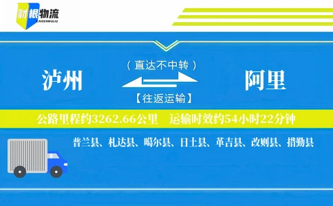 泸州到阿里物流公司