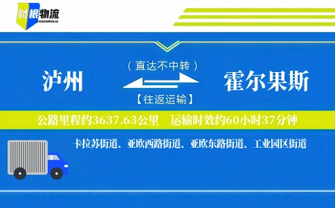 泸州到霍尔果斯物流公司