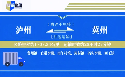 泸州到冀州物流公司