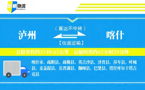 泸州到喀什物流公司