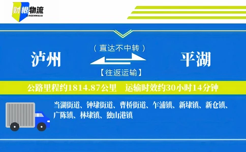 泸州到平湖物流公司