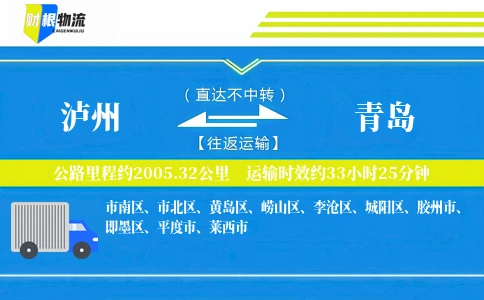 泸州到青岛物流公司