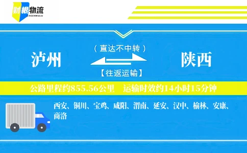 泸州到陕西物流公司
