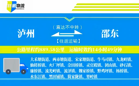 泸州到邵东物流公司