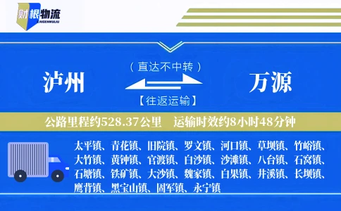 泸州到万源物流公司