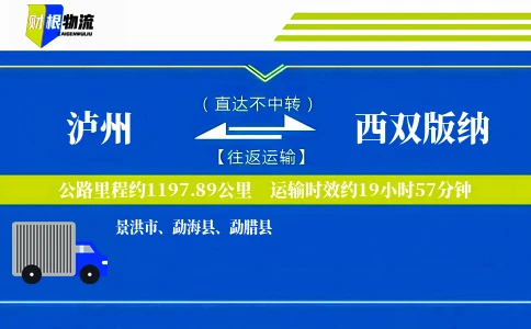 泸州到西双版纳物流公司