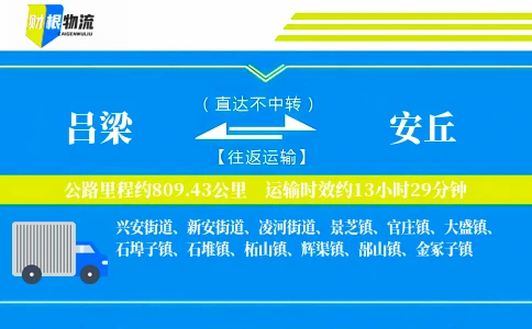 吕梁到安丘物流公司
