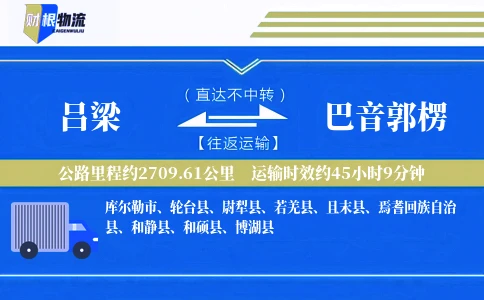 吕梁到巴音郭楞物流公司
