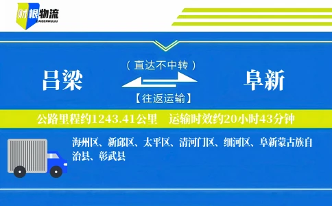 吕梁到阜新物流公司