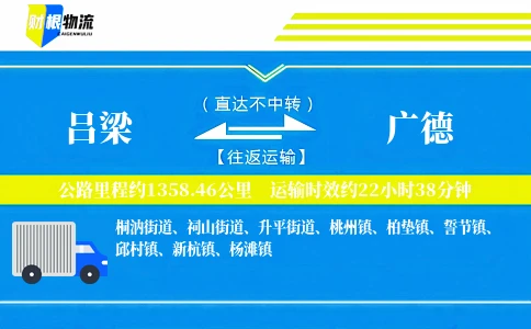 吕梁到广德物流公司