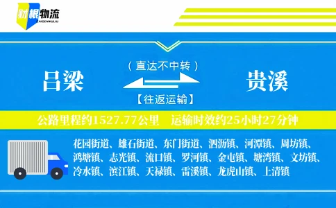 吕梁到贵溪物流公司
