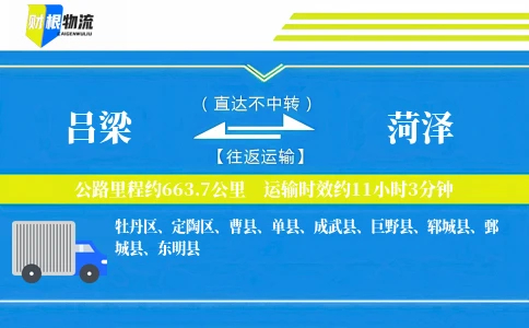 吕梁到菏泽物流公司