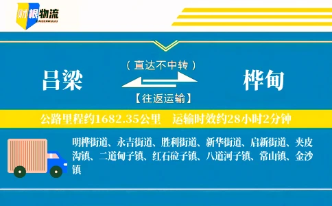 吕梁到桦甸物流公司