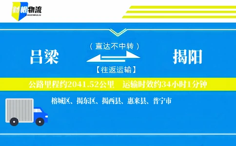吕梁到揭阳物流公司