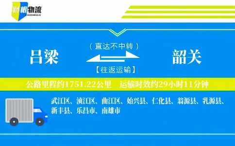 吕梁到韶关物流公司