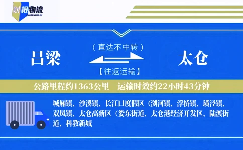 吕梁到太仓物流公司