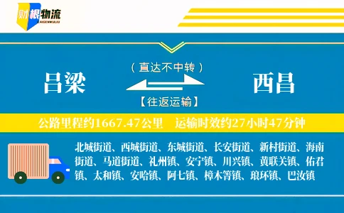 吕梁到西昌物流公司